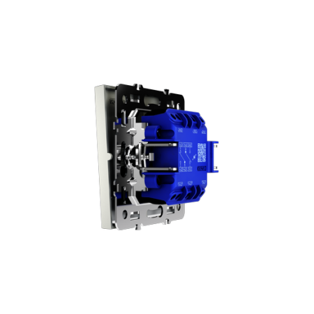 Проходной переключатель встраиваемый Voltum S70 двухклавишный с подсветкой 10А, (сталь)