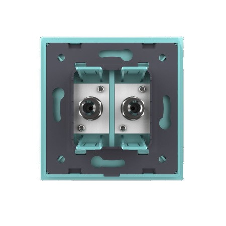 Розетка спутниковая SAT двойная Зеленая Livolo