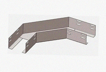 Лоток угловой замковый перфорированный КГЗ 150х50-90 УТ1,5 поворот на 90, горячее цинкование, S1,0