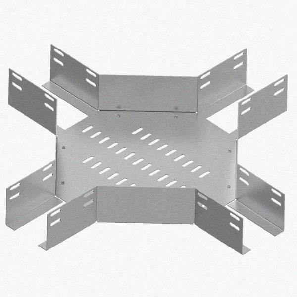 Лоток крестообразный перфорированный КМ 400х50 УТ1,5, горячее цинкование, S1,5