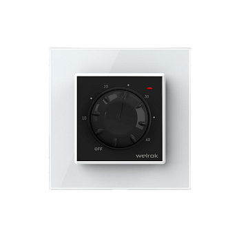 Терморегулятор Welrok RTP для рамки LIVOLO с механическим управлением, датчик пола 3 м, цвет черный с белой рамкой