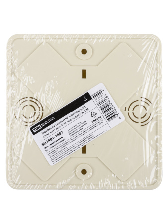 Коробка распаячная КР 100х100х29 ОП, сл. кость, IP40, инд. штрихкод TDM