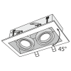 Встраиваемый светильник 2*GU10 50Вт Серебро IP20 Metal Modern DL008-2-02-S Technical