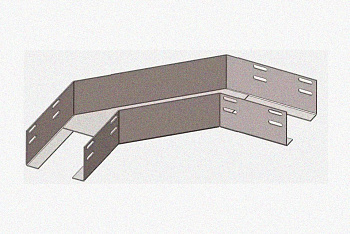 Лоток угловой перфорированный КГ 100х80-90 УХЛ1 поворот на 90, горячее цинкование, S1,0