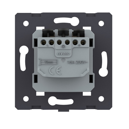 Розетка электрическая с заземлением защитными шторками 16A, зажимы, цвет золотой (механизм) Livolo