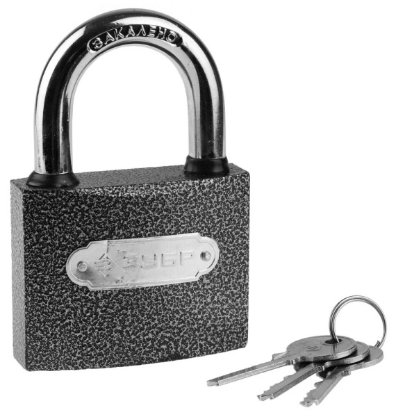 Замок "Мастер" навесной, металлический корпус, закаленная дужка, 75мм ЗУБР