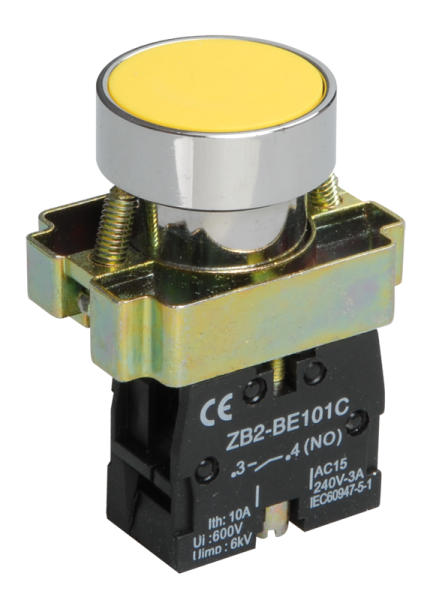 Кнопка управления LAY5-BA51 без подсветки желтая 1з IEK