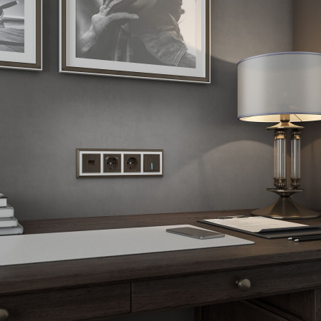 Клавиша для выключателя c подсветкой (бронзовый) Werkel