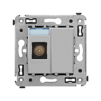 Розетка TV одиночная в стену, "Avanti", "Закаленная сталь" DKC Розетка TV одиночная в стену, "Avanti", "Закаленная сталь" DKC