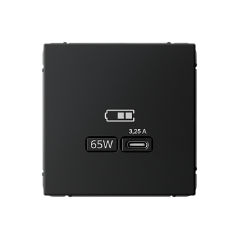 ARTGALLERY USB РОЗЕТКА тип-С 65Вт высокоскор.заряд. QC, PD, механизм, КАРБОН Systeme Electric