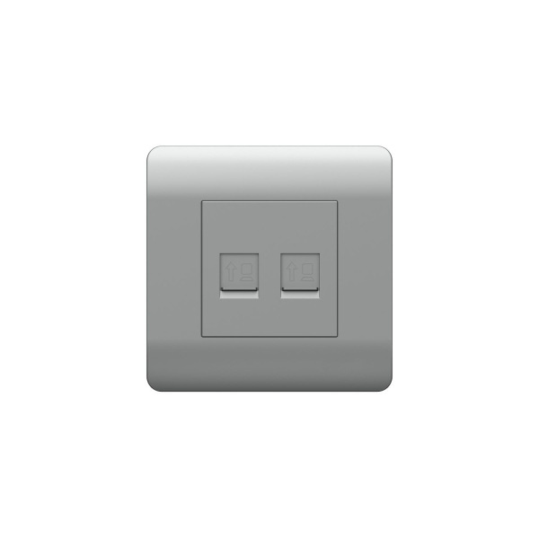 Розетка компьютерная 2xRJ45, серебряный NEW3-E CHINT Розетка компьютерная 2xRJ45, серебряный NEW3-E CHINT