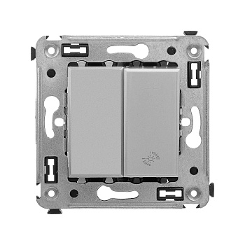 Диммер кнопочный в стену для LED ламп, "Avanti", "Закаленная сталь" DKC