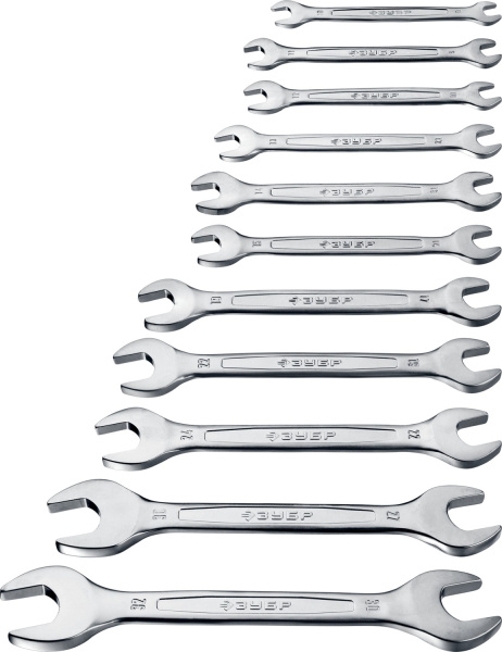 Набор рожковых гаечных ключей 12 шт, 6 - 32 мм, ЗУБР