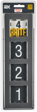 BRITE Рамка 4-мест. РУ-4-1-Бр металл титан RE IEK