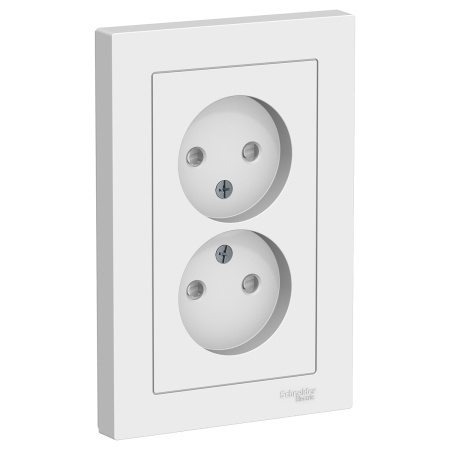 ATLASDESIGN Розетка СУ 2-м без з/з, со шторками 16А белый IP20 Schneider Electric