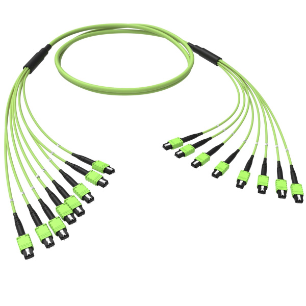 Оптическая магистральная сборка 96 ОВ 50/125 OM5, 8xMTP PRO(12)m/8xMTP PRO(12)m, тип В, 40 м DKC