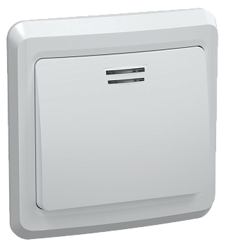 Выключатель 1-клавишный с индикацией ВС10-1-1-ВБ 10А ВЕГА белый IEK