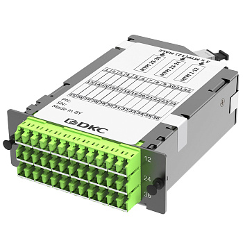 Претерминированная кассета 36 ОВ 50/125 OM5, 3xMTP(12)f/18xLC Duplex (с интегрированными шторками), 1 HU DKC