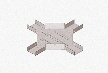 Лоток крестообразный замковый перфорированный КМЗ 400х65 УТ1,5, горячее цинкование S1,2