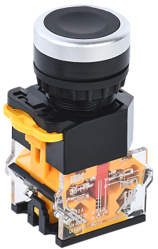 Кнопка управления D8-11T d=22мм 1з+1р с фиксацией черная IEK