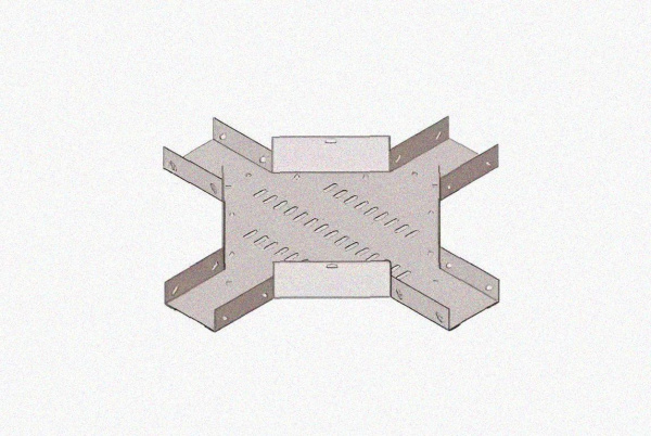 Лоток крестообразный замковый перфорированный КМЗ 400х65 УТ1,5, горячее цинкование S1,2