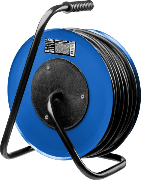 Силовой удлинитель на стальной катушке КГ 3х2.5 50м 4000Вт IP44, КГ 325 ЗУБР