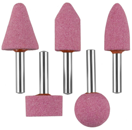 Набор "Мастер": Абразивные минишарошки-насадки для дрели, оксид алюминия высокой твердости, хвостовик d 6мм, 5 предм. ЗУБР