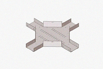 Лоток крестообразный замковый глухой КМЗГ 200х100 УТ1,5, горячее цинкование, S1,5