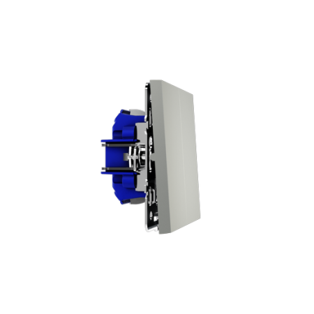 Выключатель с самовозвратом встраиваемый Voltum S70 двухклавишный 10А, (сталь)