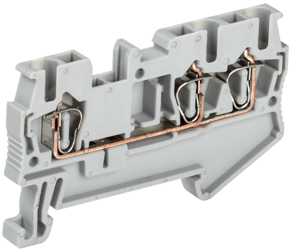Клемма пружинная КПИ 3в-2,5 3 вывода 31А серая IEK