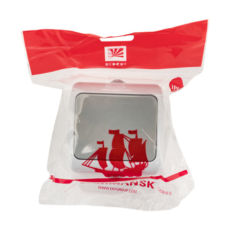 Мурманск Выключатель 1 -клавишный 10А IP54 серый EKF