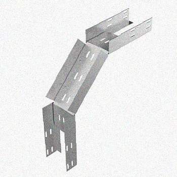 Лоток замковый перфорированный КСЗ 300х100-90 УТ1,5 для поворота трассы вниз на 90, горячее цинкование, S1,5