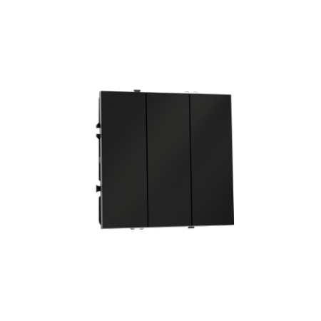 Выключатель встраиваемый Voltum S70 трехклавишный 10А, (черный матовый)