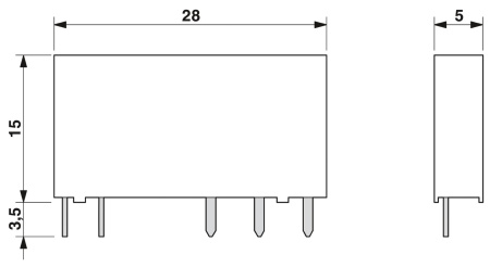 Вставное миниатюрное реле REL-MR-24DC/21 с силовым контактом, 1 переключающий контакт, напр