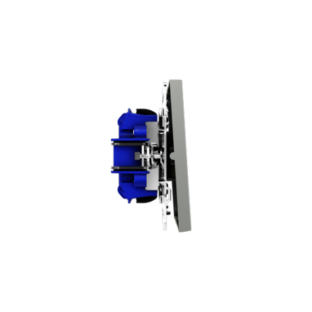 Проходной переключатель встраиваемый Voltum S70 двухклавишный 10А, (сталь)