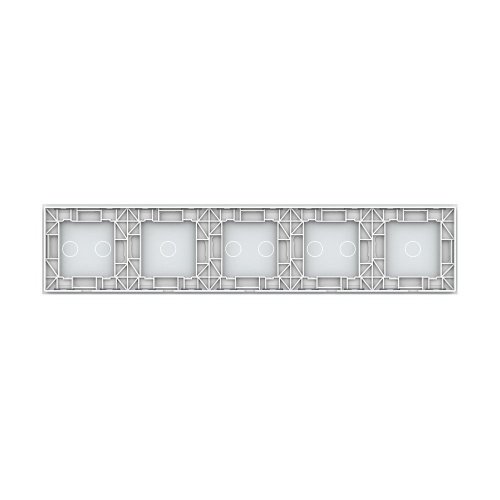 Панель для пяти сенсорных выключателей, 8 клавиш (1+2+2+1+2), цвет белый, стекло Livolo фото 4