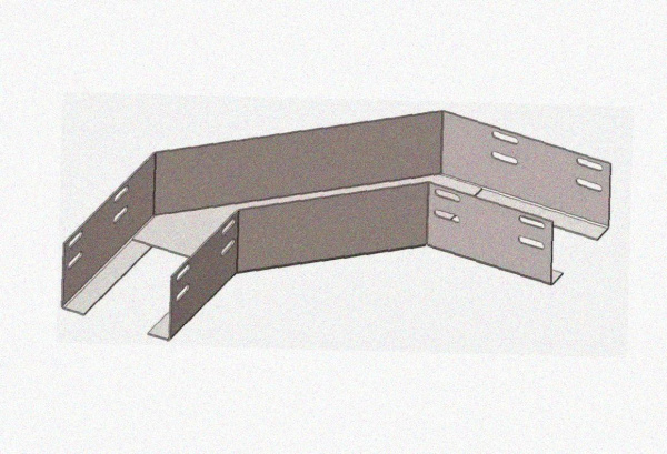 Лоток угловой замковый перфорированный КГЗ 400х100-90 УТ1,5 поворот на 90, горячее цинкование, S1,5