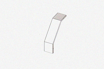 Крышка лотка КЛС 400х65-90 УТ1,5 для поворота трассы вниз на 90, оцинкованный лист S1,0