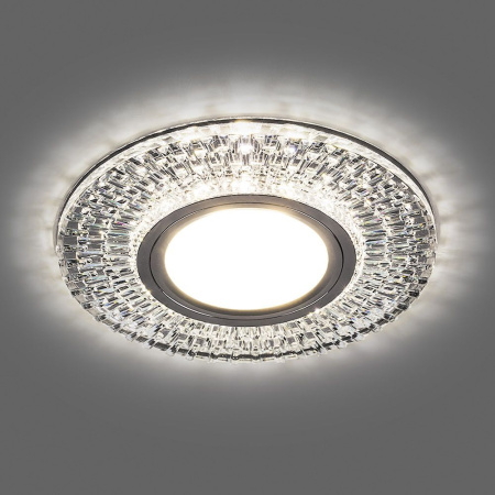 Светильник встраиваемый с LED подсветкой Feron CD943 потолочный MR16 G5.3 прозрачный, хром