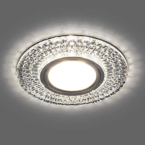 Светильник встраиваемый с LED подсветкой Feron CD943 потолочный MR16 G5.3 прозрачный, хром