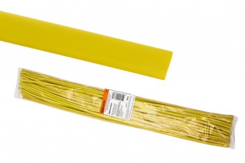 Термоусаживаемая трубка ТУТнг 12/6 желтая по 1м (50 м/упак) TDM фото 2