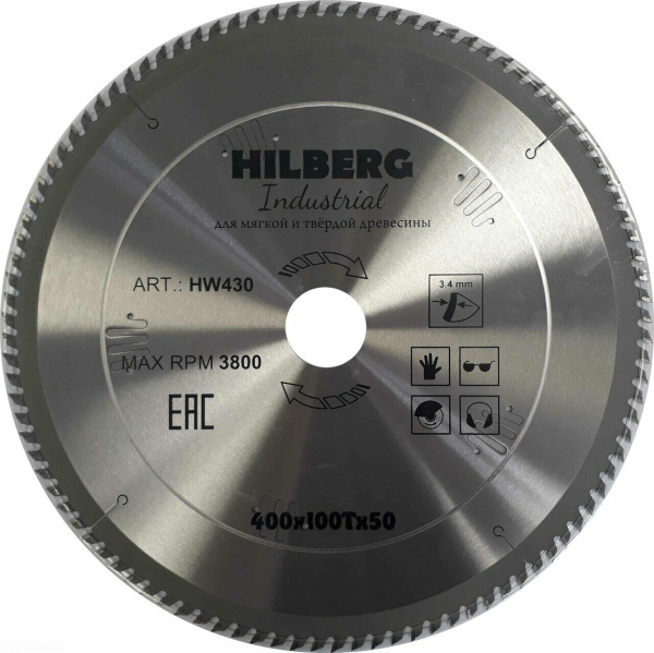 Диск пильный Industrial Дерево 400*50*100Т HW430 Hilberg