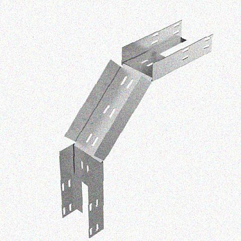 Лоток перфорированный КС 100х50-90 УХЛ1 для поворота трассы вниз на 90, оцинкованный лист S1,0