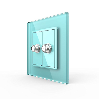 Розетка спутниковая SAT двойная Зеленая Livolo