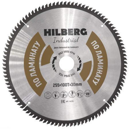Диск пильный Industrial Ламинат 255*30*100Т HL255 Hilberg