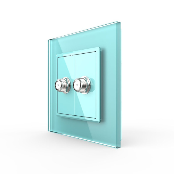 Розетка спутниковая SAT двойная Зеленая Livolo Розетка спутниковая SAT двойная Зеленая Livolo