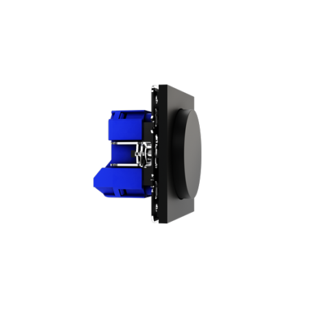 Светорегулятор встраиваемый Voltum S70 поворотно-нажимной 600 Вт, (черный матовый)
