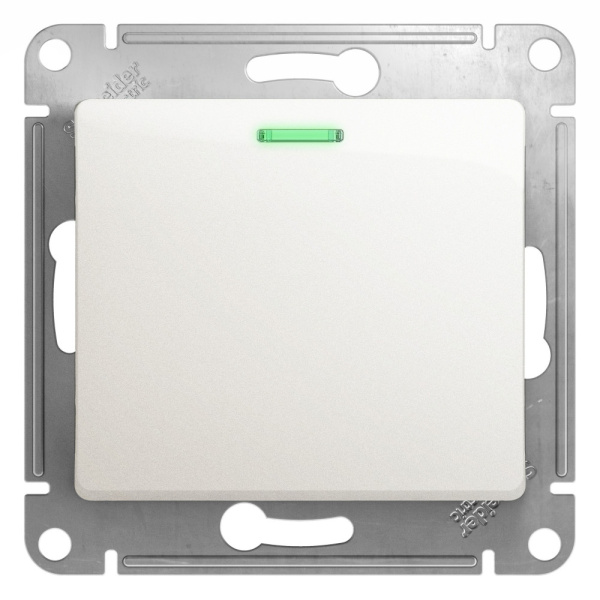 GLOSSA 1-клавишный ПЕРЕКЛЮЧАТЕЛЬ с подсветкой, сх.6а, 10АХ, механизм, ПЕРЛАМУТР Systeme Electric