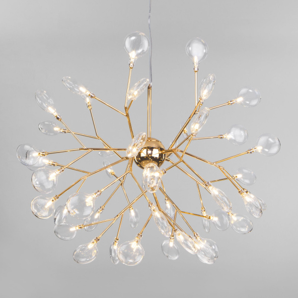 Подвесная люстра со стеклянными плафонами 45*G4 3Вт золотой IP20 Lamella (565 золото) Bogate's