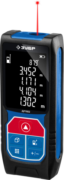 Дальномер лазерный "ДЛ-50", точность 2 мм, дальность 50м, класс защиты IP54, Профессионал 34925 ЗУБР